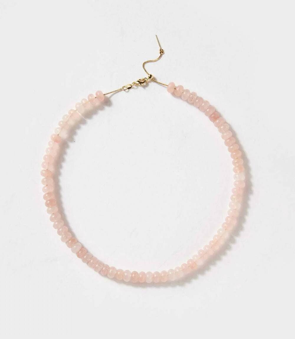NEW SYLVIA BENSON women's beaded necklace in pink